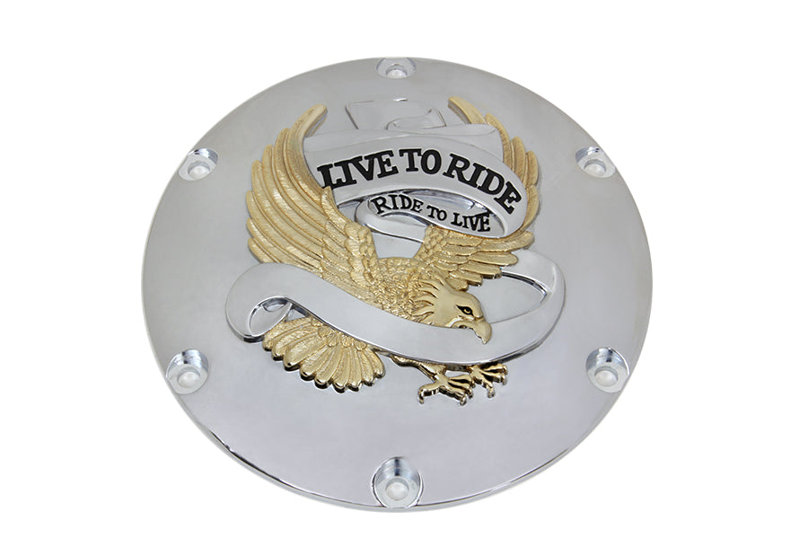 42-0713 - Eagle Spirit Derby Cover Gold Inlay by V-Twin