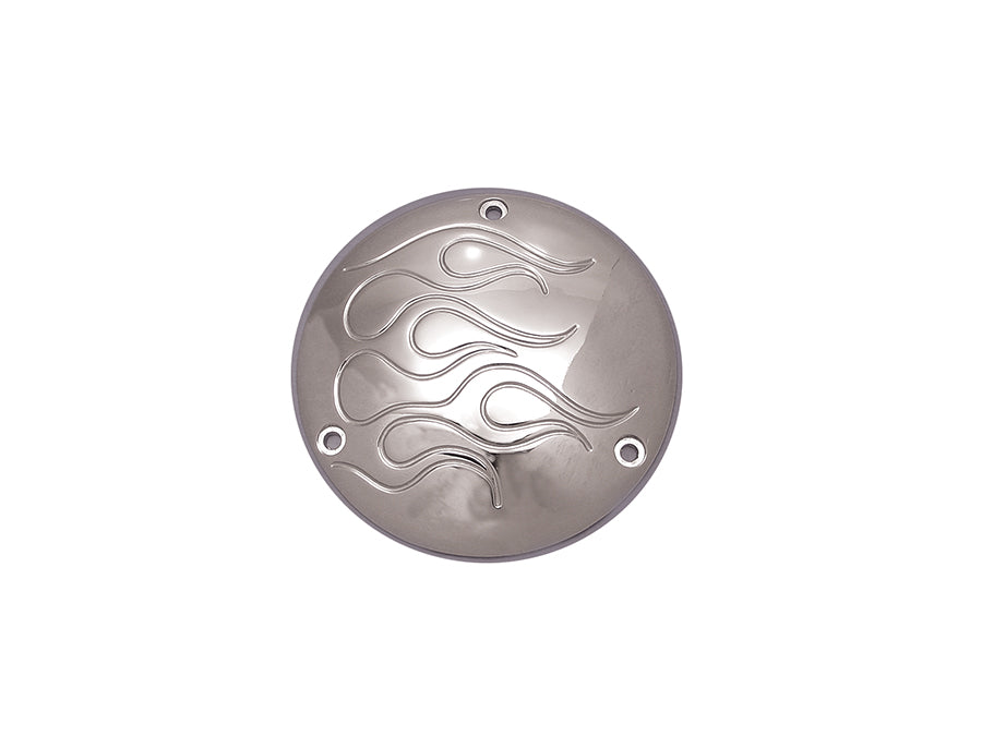 42-0747 - Chrome Flame Derby Cover by V-Twin