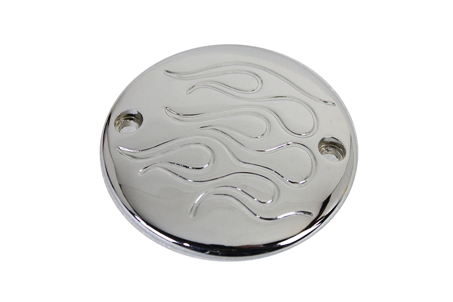 42-0748 - Chrome 2-Hole Flame Ignition System Cover by V-Twin