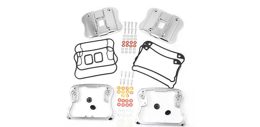 42-0789 - Top Rocker Box Cover and D-Ring Kit Chrome by V-Twin