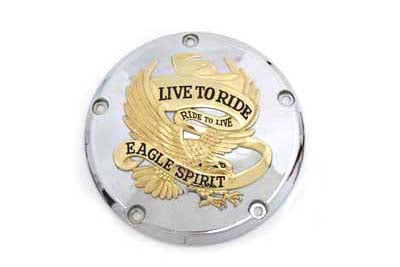 42-0849 - 5-Hole Derby Cover Gold Inlay by V-Twin
