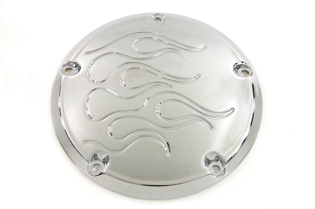 42-0922 - Flame Derby Cover Chrome by V-Twin