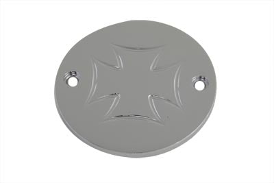 42-0960 - Chrome 2-Hole Maltese Ignition System Cover by V-Twin