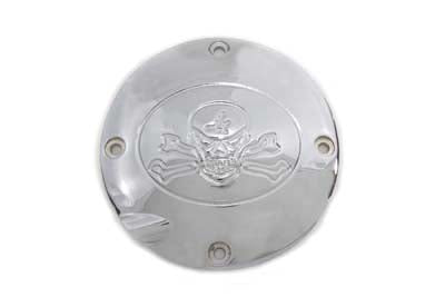 42-1018 - Skull Clutch Inspection Cover Chrome by V-Twin