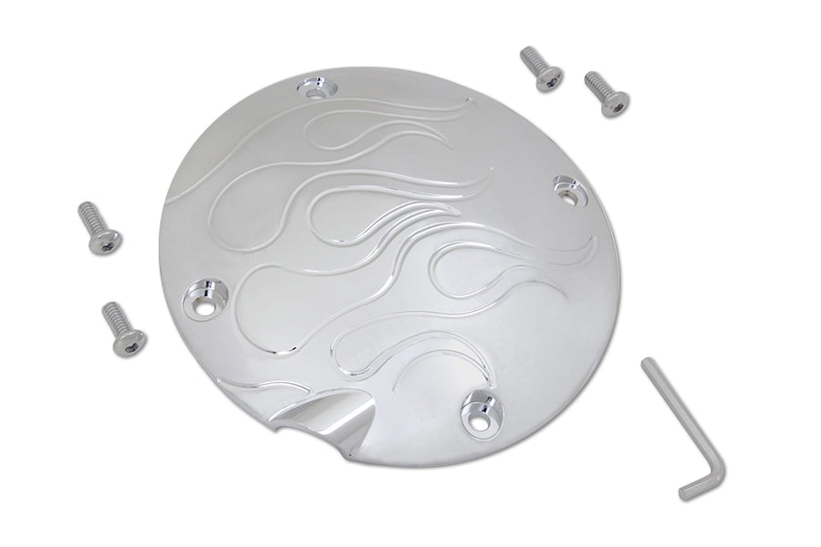 42-1019 - Flame Clutch Inspection Cover Chrome by V-Twin