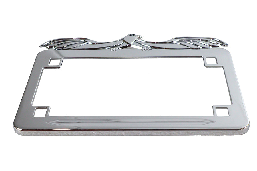 42-1037 - License Plate Frame Flying Eagle Style Chrome by V-Twin