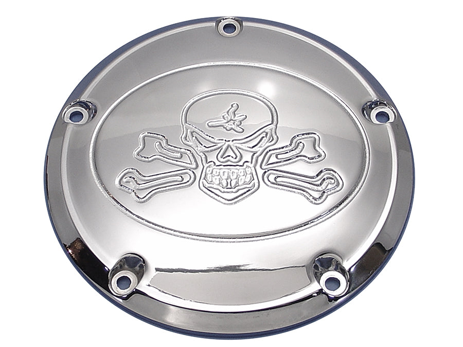 42-1057 - Skull Derby Cover Chrome by V-Twin