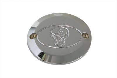 42-1058 - Skull Ignition System Cover 2-Hole Chrome Horizontal by V-Twin