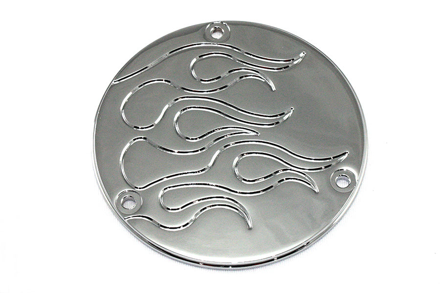 42-1075 - Flame Derby Cover Chrome by V-Twin