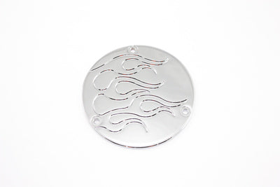 42-1075 - Flame Derby Cover Chrome by V-Twin
