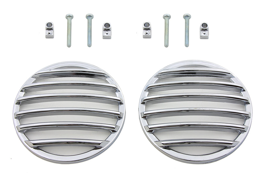 42-1085 - Turn Signal Lens Grille Set Chrome by V-Twin