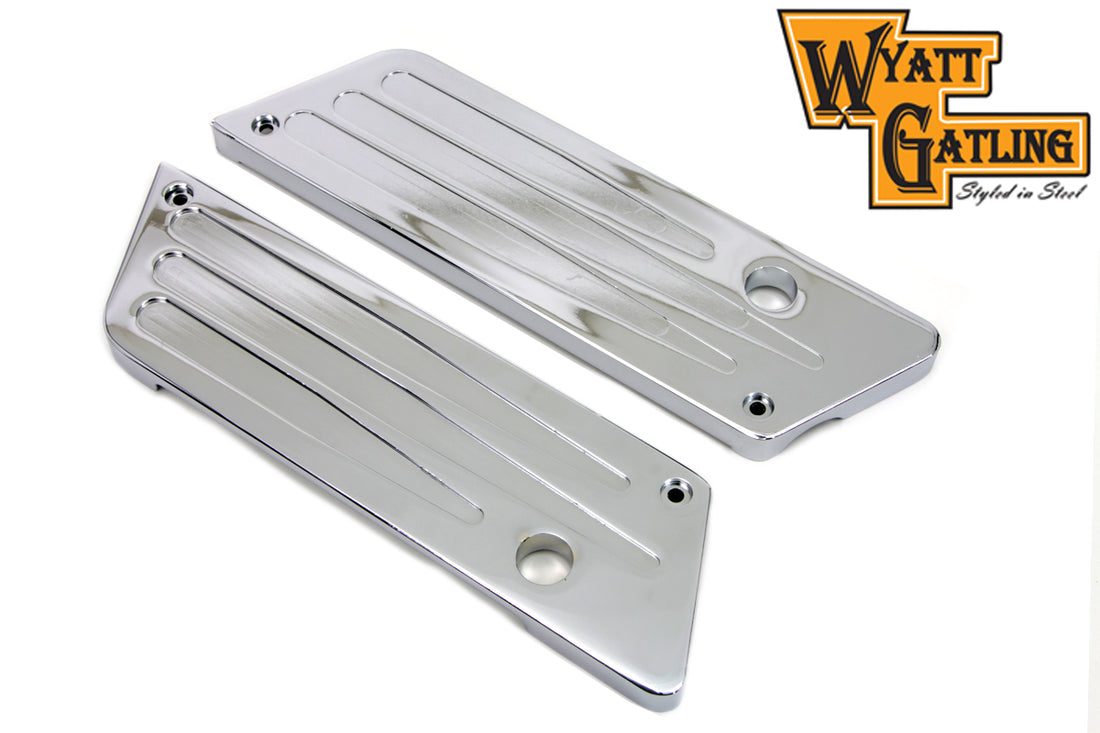 42-1129 - Wyatt Gatling Milled Saddlebag Face Plate by V-Twin