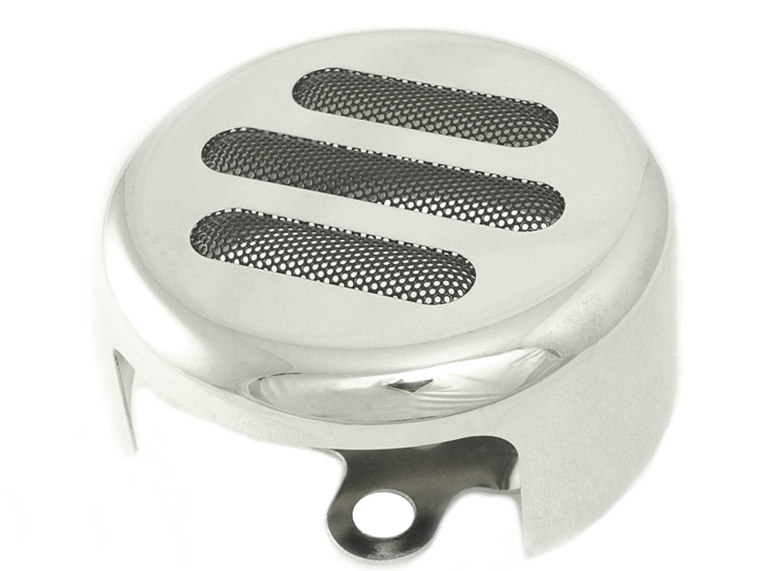 42-1135 - Slotted Style Round Horn Cover Chrome by V-Twin