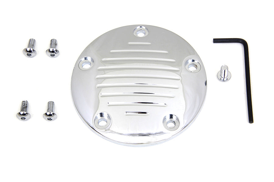42-1144 - Grooved Ignition System Cover 5-Hole Chrome by V-Twin