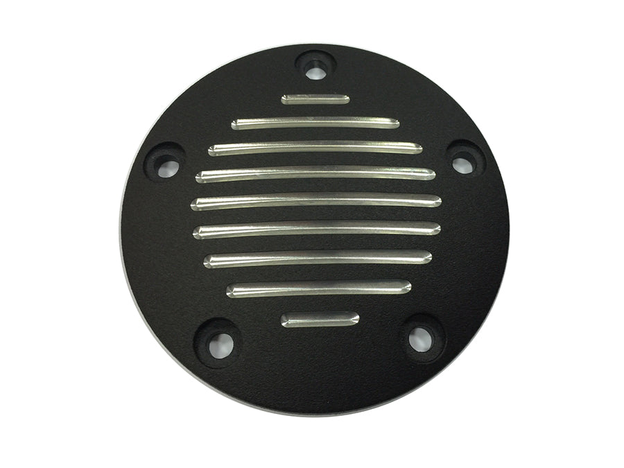 42-1145 - Grooved Ignition System Cover 5-Hole Black by V-Twin