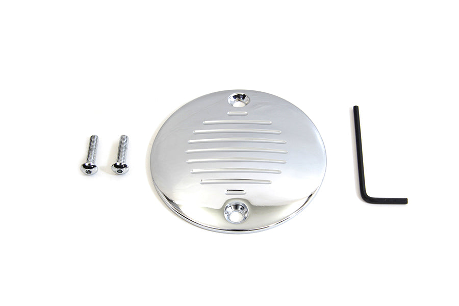 42-1146 - Grooved Ignition System Cover 2-Hole Chrome by V-Twin
