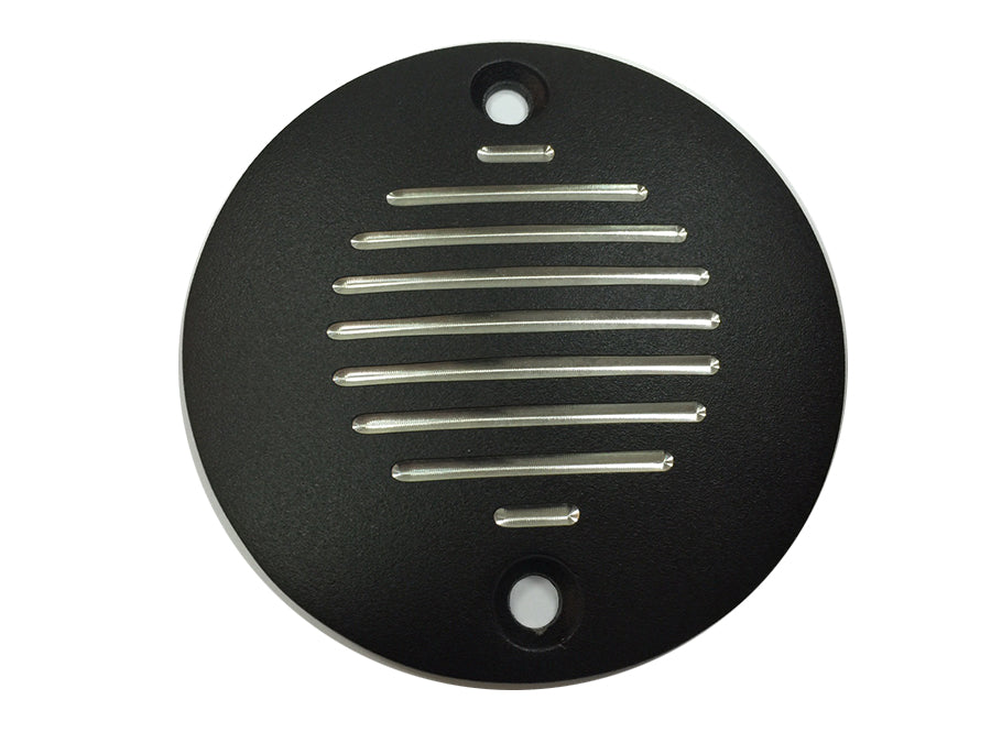 42-1147 - Grooved Ignition System Cover 2-Hole Black by V-Twin
