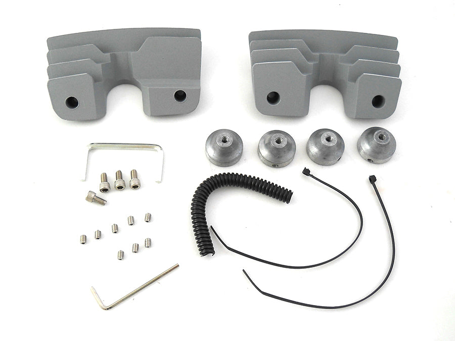 42-1154 - Head Bolt and Spark Plug Cover Kit Silver by V-Twin