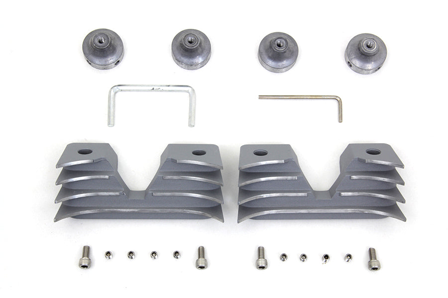 42-1156 - Head Bolt and Spark Plug Cover Kit Silver by V-Twin