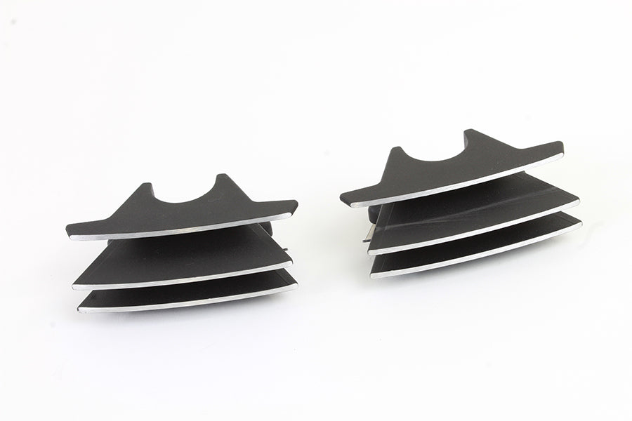 42-1160 - M8 Finned Spark Plug Cover Set Black by V-Twin