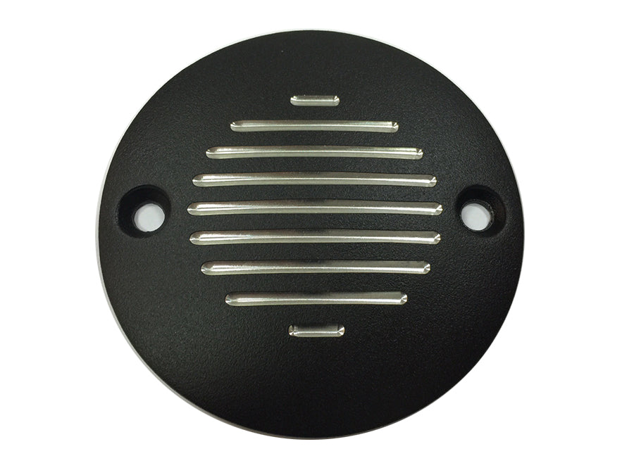 42-1166 - Grooved Ignition System Cover 2-Hole Black by V-Twin