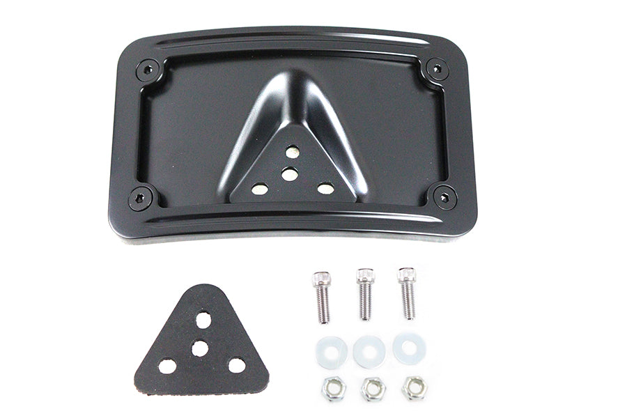 42-1190 - License Plate Bracket Curved Laydown Style Black by V-Twin