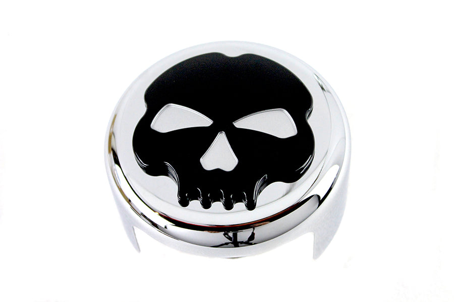 42-1192 - Skull Horn Cover Chrome by V-Twin