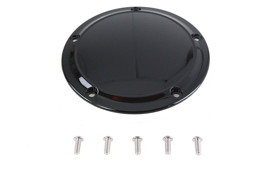 42-1236 - Gloss Black 5 Hole Smooth Derby Cover by V-Twin