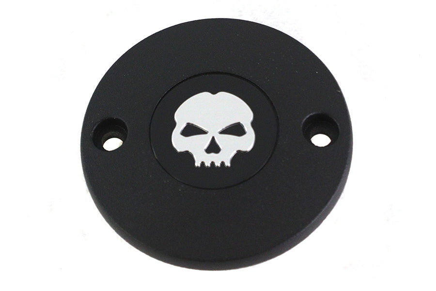 42-1396 - M8 Ignition System Cover Skull Black by V-Twin