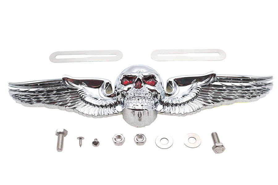 42-1530 - Skull Wing License Plate Ornament by V-Twin