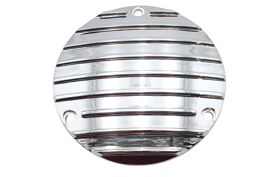 42-1823 - Finned Derby Cover Chrome by V-Twin
