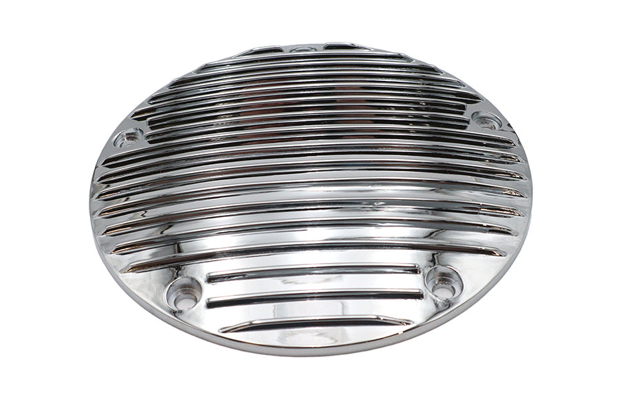42-1825 - Finned Derby Cover Chrome by V-Twin