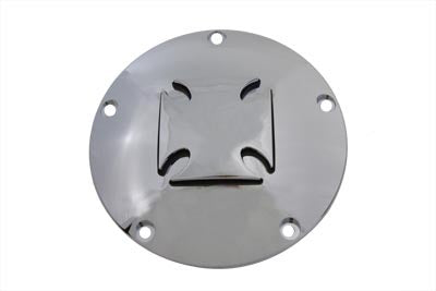 42-6025 - Iron Cross Raised Derby Cover Chrome Billet by V-Twin