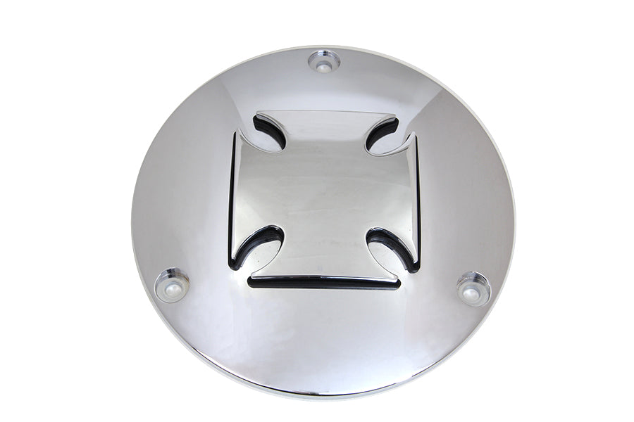 42-6070 - Iron Cross Raised Primary Derby Cover Chrome Billet by V-Twin