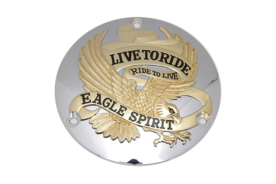 42-9944 - Eagle Spirit Derby Cover Gold Inlay by V-Twin