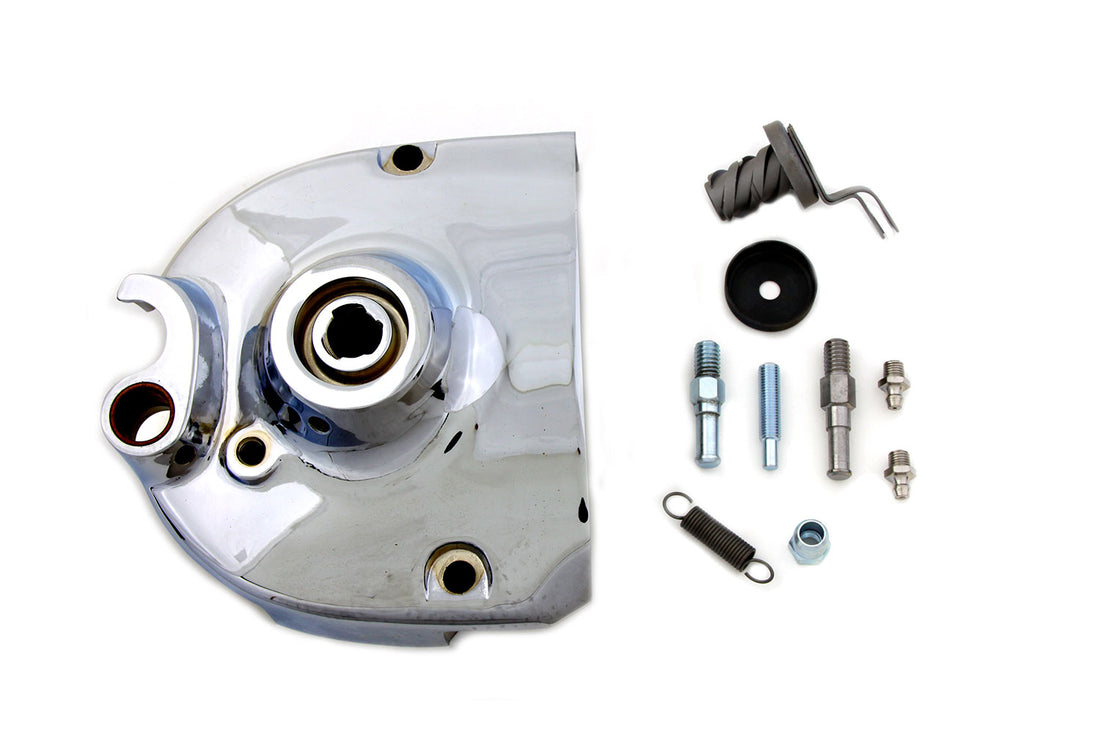 43-0136 - Chrome Kickstart Sprocket Cover Complete by V-Twin