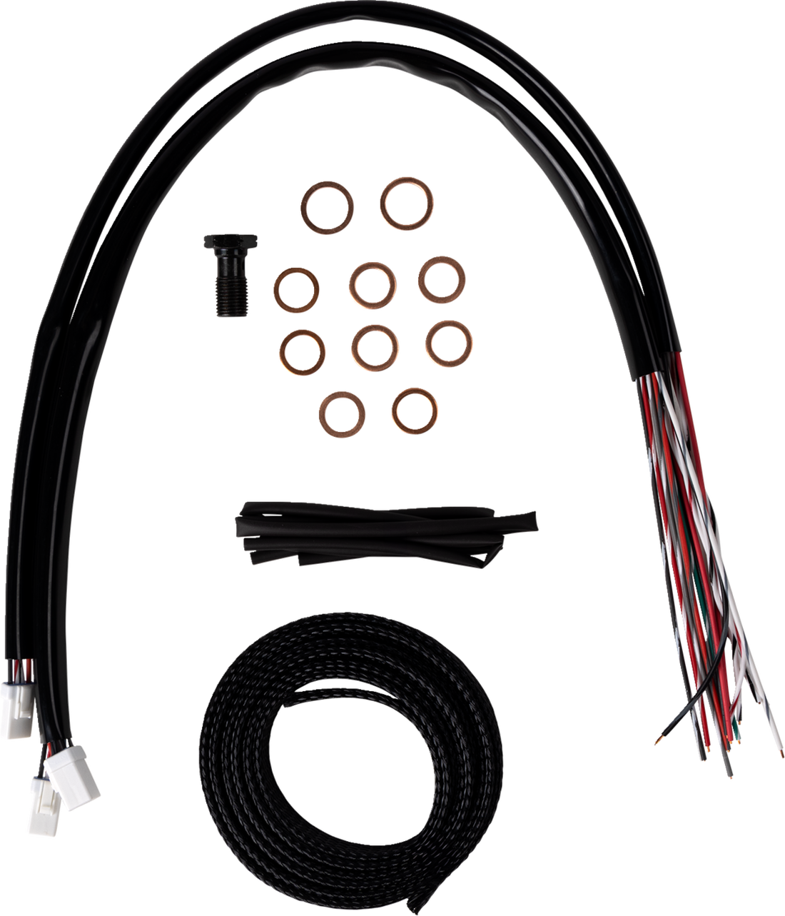LA CHOPPERS Complete Midnight Braided Cable Kit - 18"-20" Handlebars - '23-'25 Touring LA-8059KT2-19M