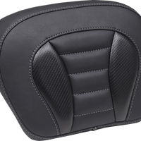 MUSTANG Deluxe Chopped Tour-Pak® Sissy Bar Pad - Black w/ Gunmetal Stitch - Touring 88405GM