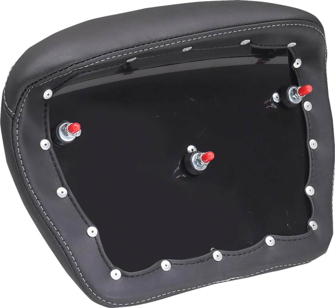 MUSTANG Deluxe Chopped Tour-Pak® Sissy Bar Pad - Black w/ Gunmetal Stitch - Touring 88405GM