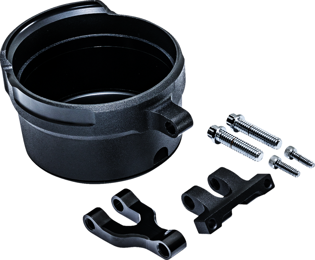 PERFORMANCE MACHINE (PM) Gauge Relocation Kit - Round - Black Ops® 0208-2192-SMB