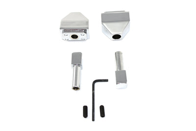 44-0250 - Chrome Rear Axle Adjuster Cap Set Pyramid Style by V-Twin