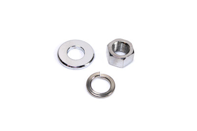44-0599 - Chrome Front Axle Nut and Washer Kit by V-Twin