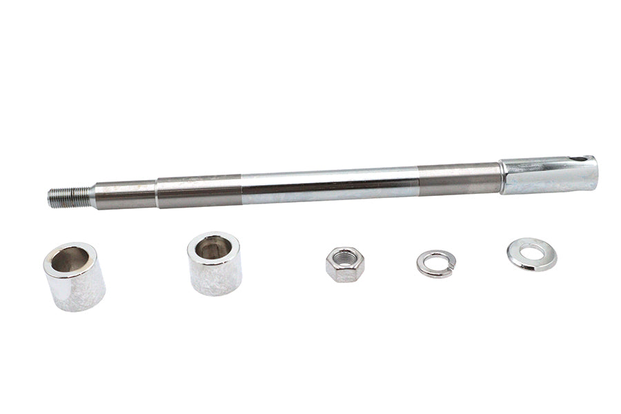 44-0613 - Chrome Front Axle Kit 12-15/16  Overall Length by V-Twin
