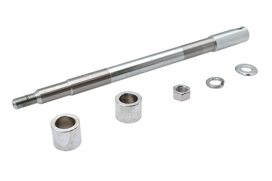 44-0613 - Chrome Front Axle Kit 12-15/16  Overall Length by V-Twin