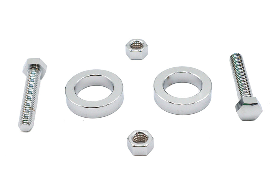 44-0698 - Chrome Rear Axle Adjuster Kit by V-Twin