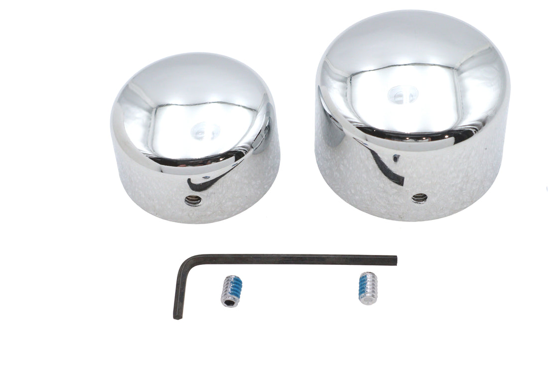 44-0742 - Chrome Rear Axle Nut Cover Set by V-Twin
