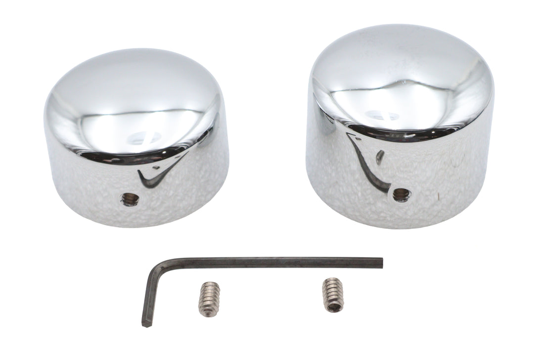 44-0845 - Chrome Rear Axle Nut Cap Set by V-Twin