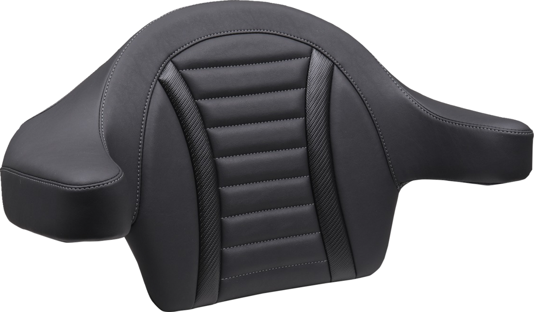MUSTANG Deluxe Extended Passenger Arm Backrest - Gunmetal Stitch - Touring 88403GM