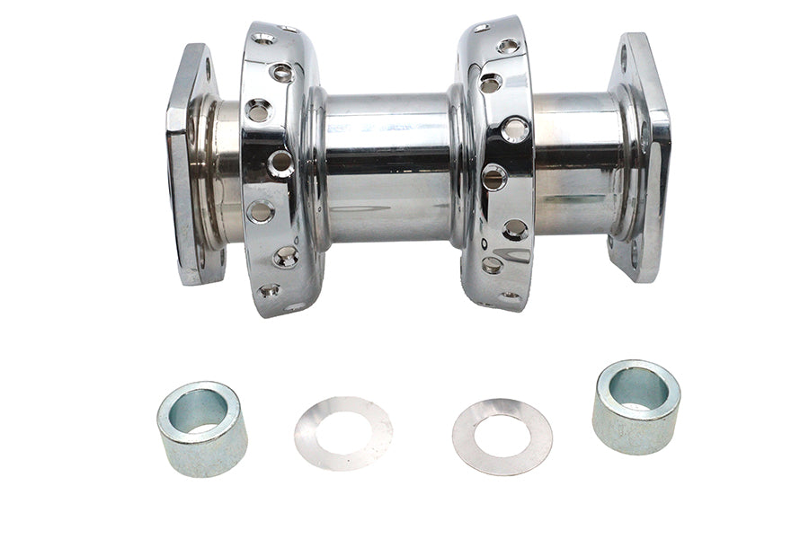 45-0348 - 40 Spoke Extra Wide Offset Dual Flange Rear Hub Chrome by V-Twin