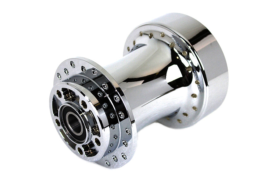45-0474 - Chrome Wheel Hub 25mm Bearings by V-Twin